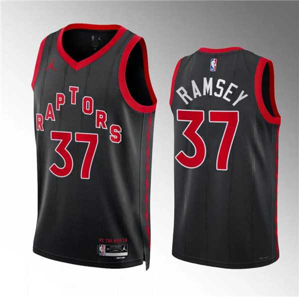 Mens Toronto Raptors #37 Jahmius Ramsey Black Statement Edition Stitched Basketball Jersey Dzhi->toronto raptors->NBA Jersey
